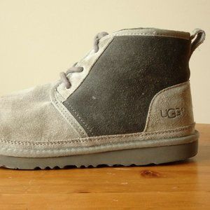 Unisex UGG NEUMEL Suede Lace Up Ankle Boots 1017320K Gray Size 6 Kids